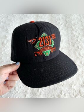 Vintage Baltimore Orioles Snapback Hat Adult OS Black Cal Ripken 2131 New Era Os